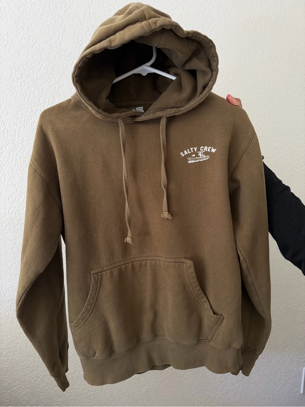 Salty Crew Olive Brown Hooded Pullover Sweatshirt